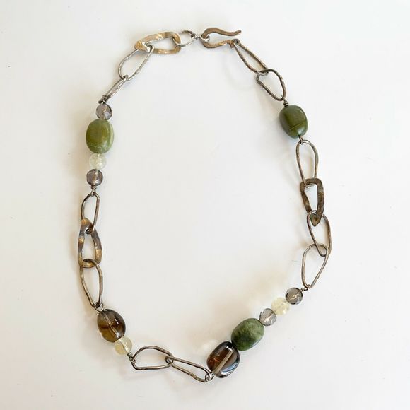 Silpada Sterling Silver Necklace Stone Jade - Picture 2 of 6